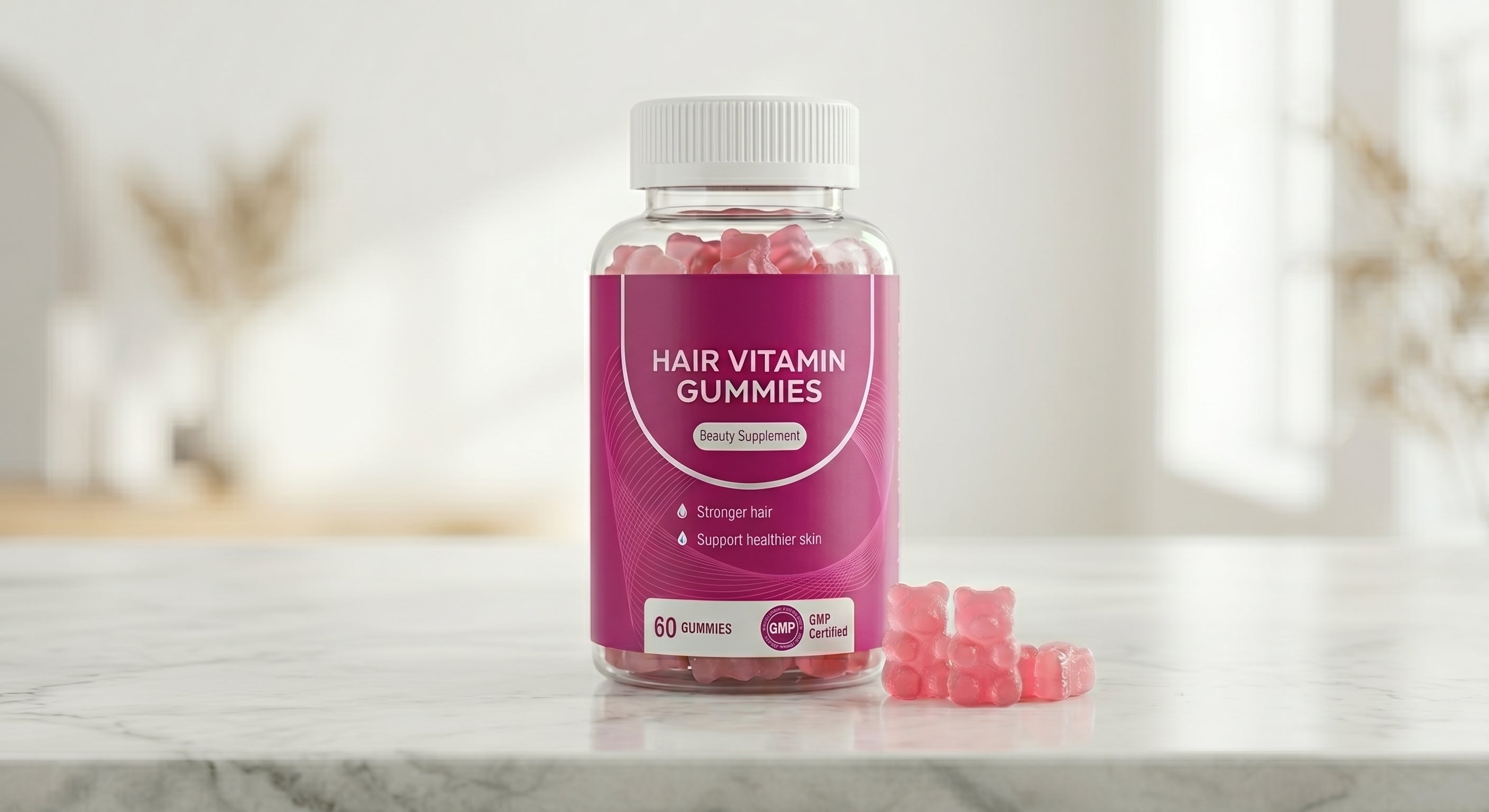 HYBREM™ Ultra-Strength Hair Growth Gummies: Stop Breakage & Stimulate Follicles for Maximum Volume and Shine
