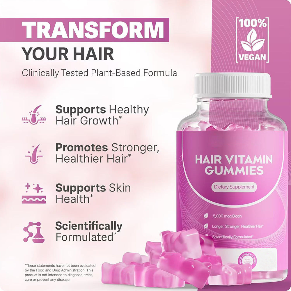 HYBREM™ Ultra-Strength Hair Growth Gummies: Stop Breakage & Stimulate Follicles for Maximum Volume and Shine